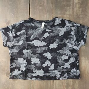 Lululemon Cates Cropped Training Tee Heritage Speckle Camo - Size 8